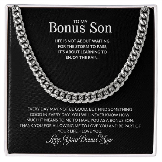 To My Bonus Son | Cuban Link Chain