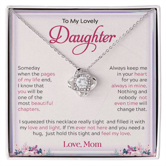 To My Lovely Daughter | Love Knot Necklace.